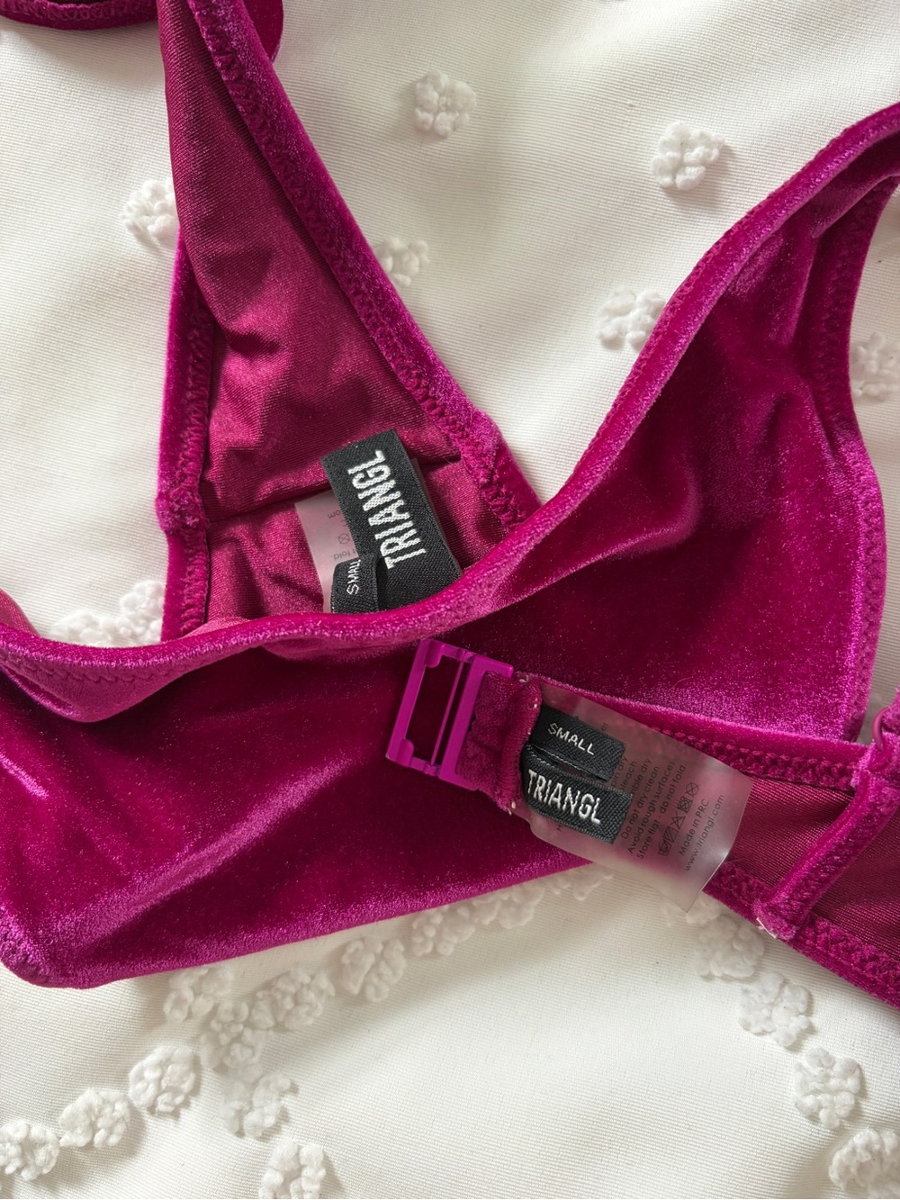 Fuchsia Velvet Bikini Set - Picture 3 of 4